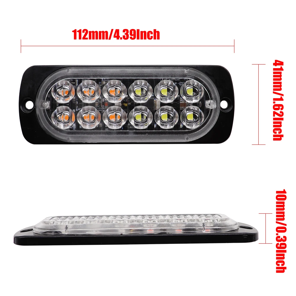 12 LED Стробоскоп сигнальная лампа решетка мигающий проблесковый аварийный свет