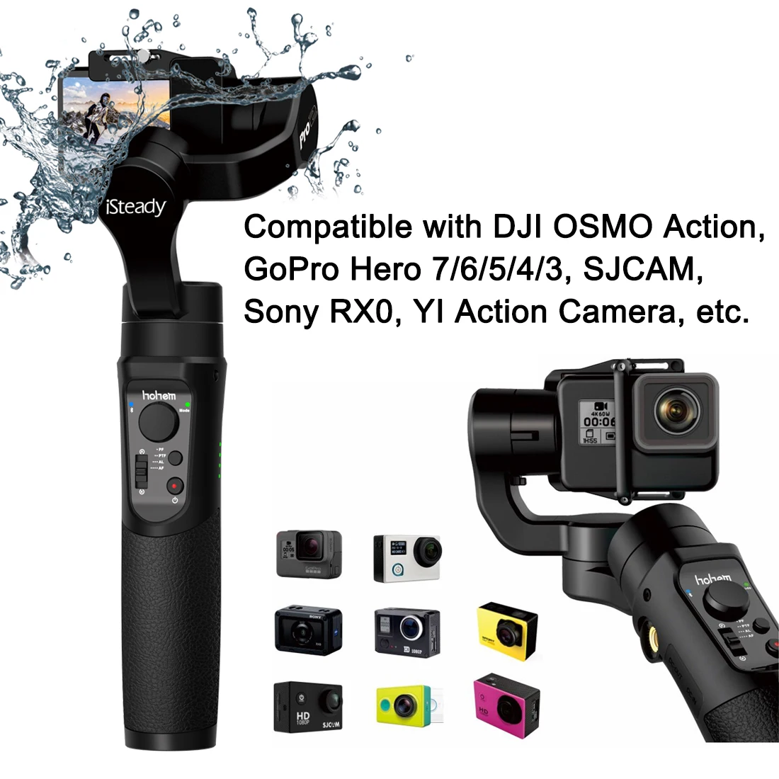 Hohem iSteady Pro 2 брызг 3 осевой ручной однажды для DJI Osmo sony RX0A экшн камеры Gopro Hero 7/6/5/4/3 SJCAM