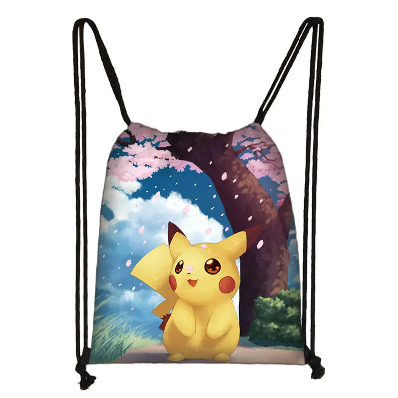 012 Покемон хаунтер Eevee Bulbasaur 3D мультфильм рюкзак мешок с кулиской Повседневная обувь для мальчиков и девочек рюкзак на шнурке сумки - Цвет: 012