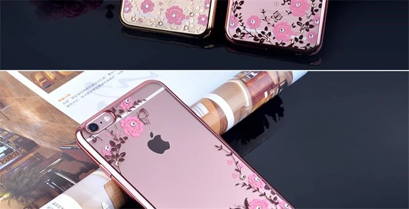 Роскошный силиконовый чехол с 3D цветами для iPhone 6 s 6S 7 7S iPhone 8 Plus X 10 5 5S 5SE 4 4S 6plus 6splus 7Plus 8 Plus чехол для сотового телефона