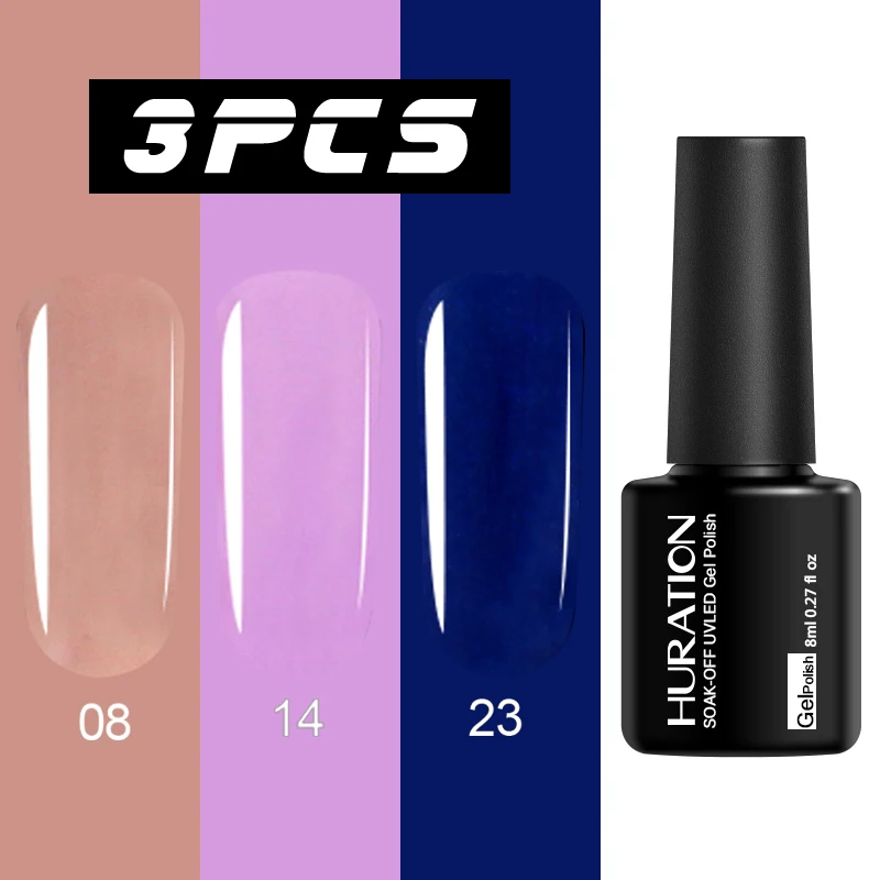 Huration Гель лак полуперманентный грунтовка телесный 8 мл белый чистый цвет УФ гель