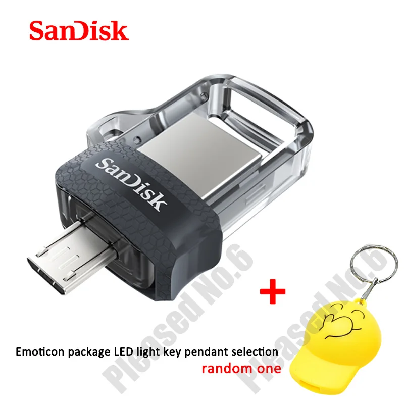 SDDD3 black-LED sandisk sdd3 экстремально высокая скорость 150 м/с Флешка 32 Гб OTG USB3.0 128 Гб двойной OTG USB флэш-накопитель 64 ГБ - Цвет: SDDD3 black-LED