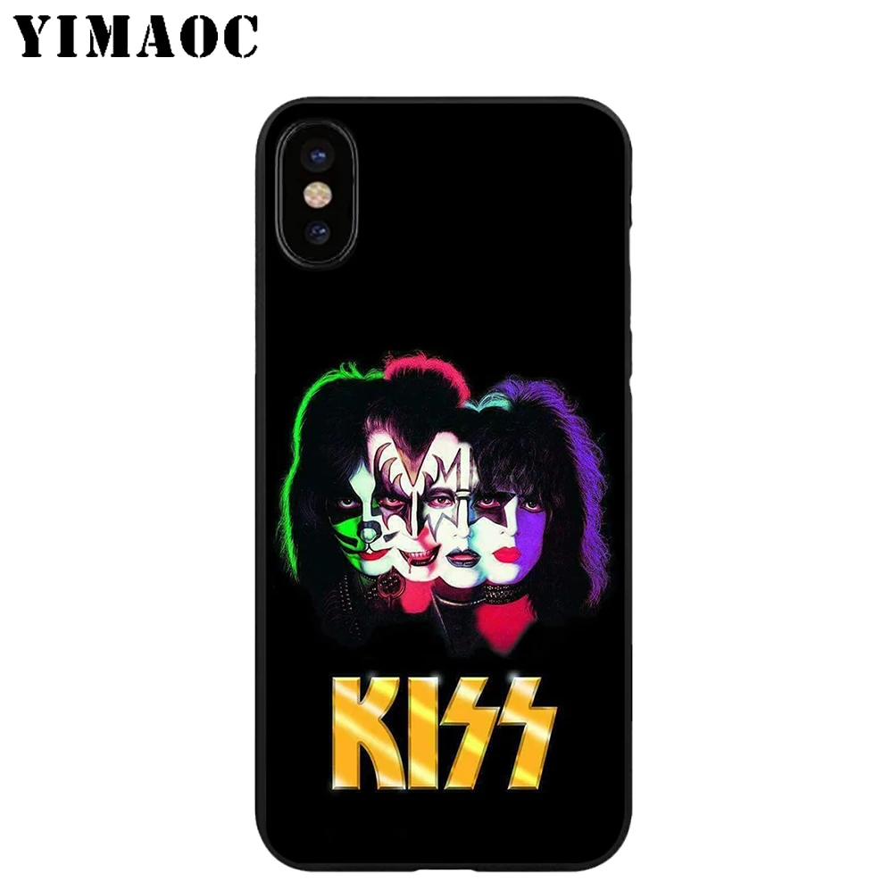 Мягкий силиконовый чехол YIMAOC Kiss Band из ТПУ черного цвета для iPhone X или 10 8 7 6 6S Plus 5 5S SE