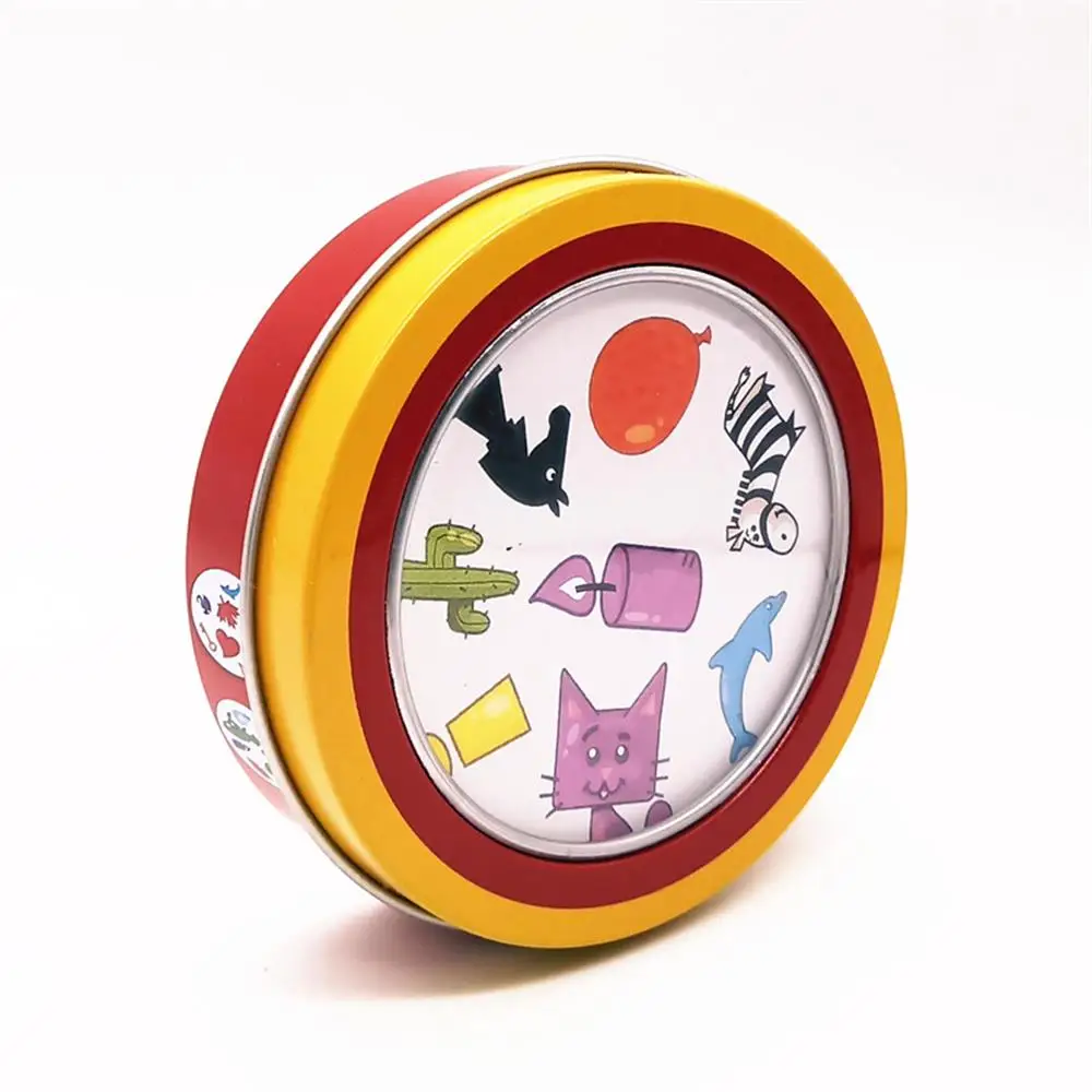 Бумажная Dobble Find It карточная игра, значок, английская настольная игра для детей с металлической коробкой, классические карты, 55 карт/набор