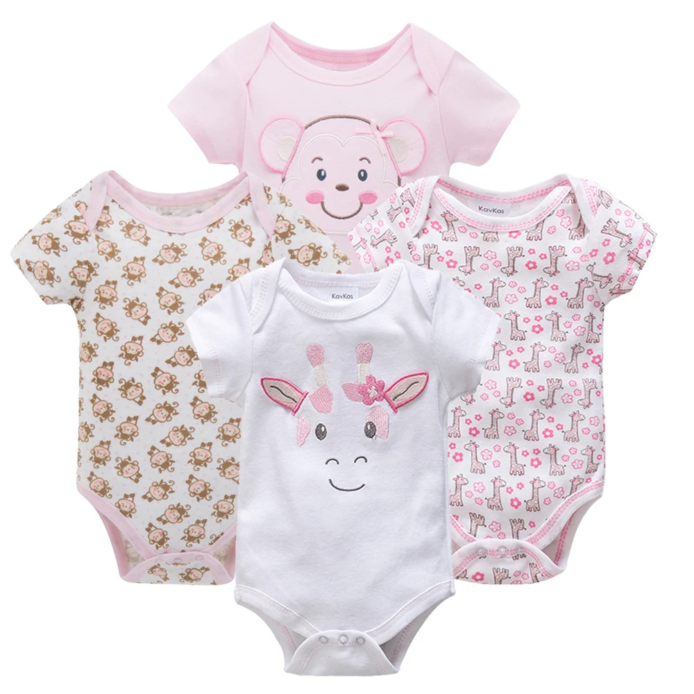 Kavkas Baby Boy Sleepwear 4pcs/Set Short Sleeve New Born Clothing Pajamas Infantile Bossa Nova Infant Sleeper |