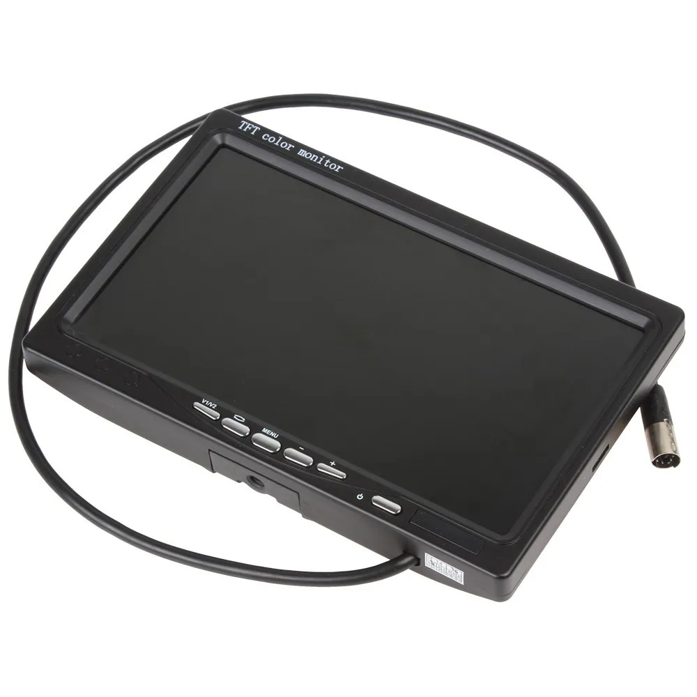 7 дюймов TFT lcd цветной 2 видео вход автомобильный монитор заднего вида подголовник монитор с 170 градусов широкоугольный объектив камера ночного видения