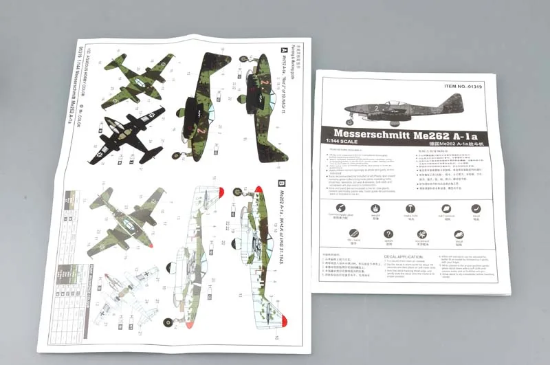Модель самолета TRUMPETER масштаба 01319 масштаб 1/144 Messerschmitt Me 262 A-1a | Игрушки и хобби