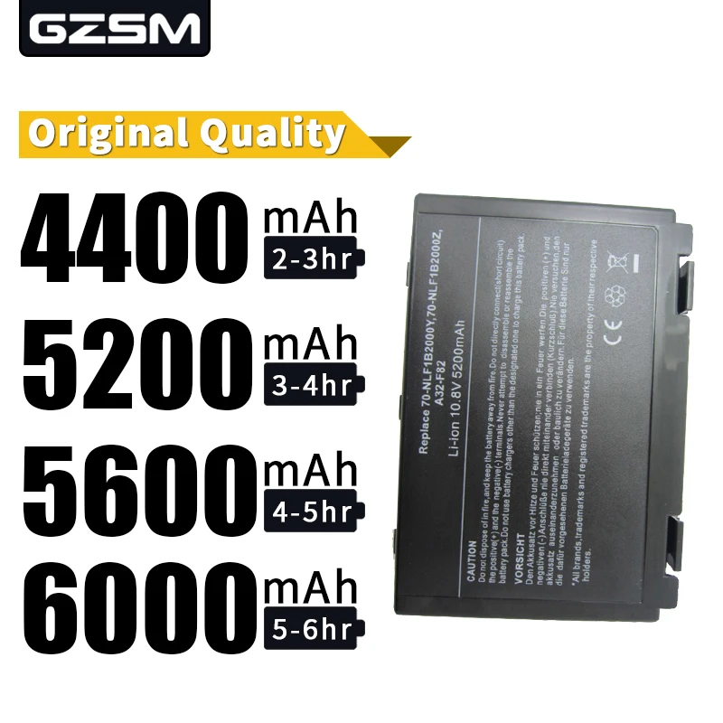 HSW Аккумулятор для ноутбука ASUS k50ij k50ab a32 f82 k50id k42j k40in k50in F52 F82 K40 K50 K40E K51 K60 K70 A32