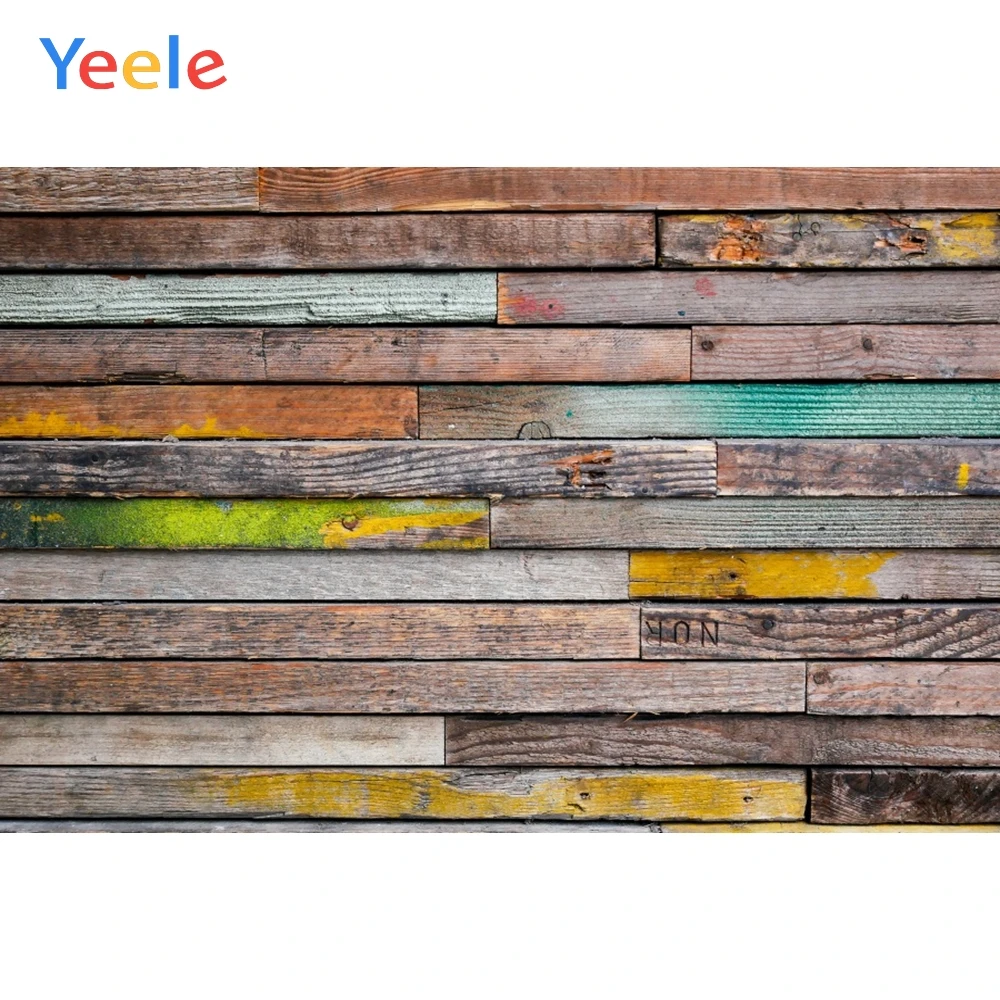 

Yeele Old Colorful Wooden Board Planks Texture Grunge Portrait Photography Backgrounds Photographic Backdrops for Photo Studio