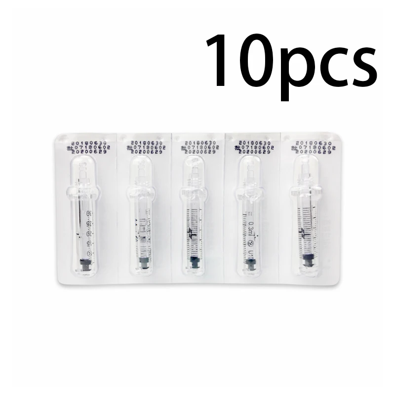 10pcs Ampoule Head 0,3 мл наполнитель для губ hyaluronzuur ручка Ampoule головка распылитель гиалуроновой кислоты ручка для удаления морщин губ иглы для шприца инъекции - Номер модели: 10pcs Ampoule Head