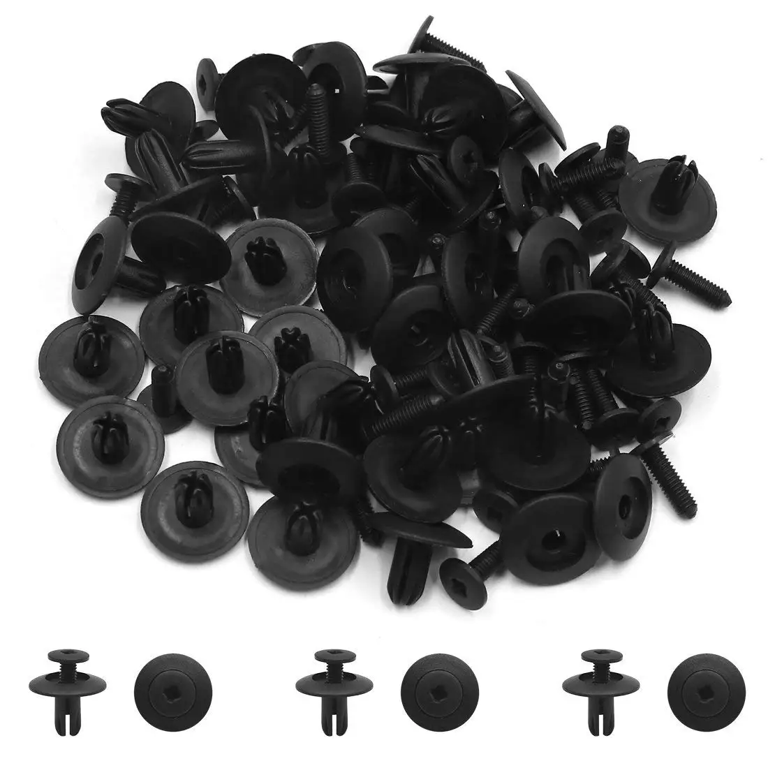 

uxcell 42pcs Black 6mm Hole Diameter Automobile Car Door Panel Plastic Rivets Fasteners