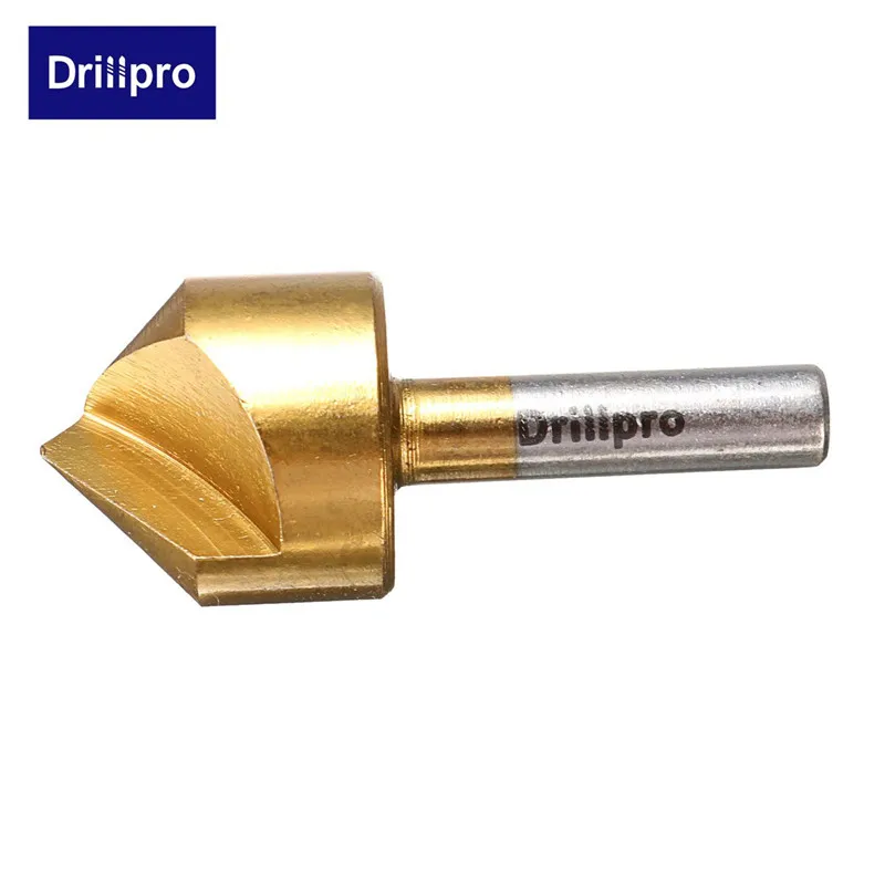 Drillpro 5 шт. Метрическая Зенковка сверло 90 градусов Одна Флейта кромка фаска 6 мм-19 мм Высокоуглеродистая сталь деревообрабатывающий инструмент