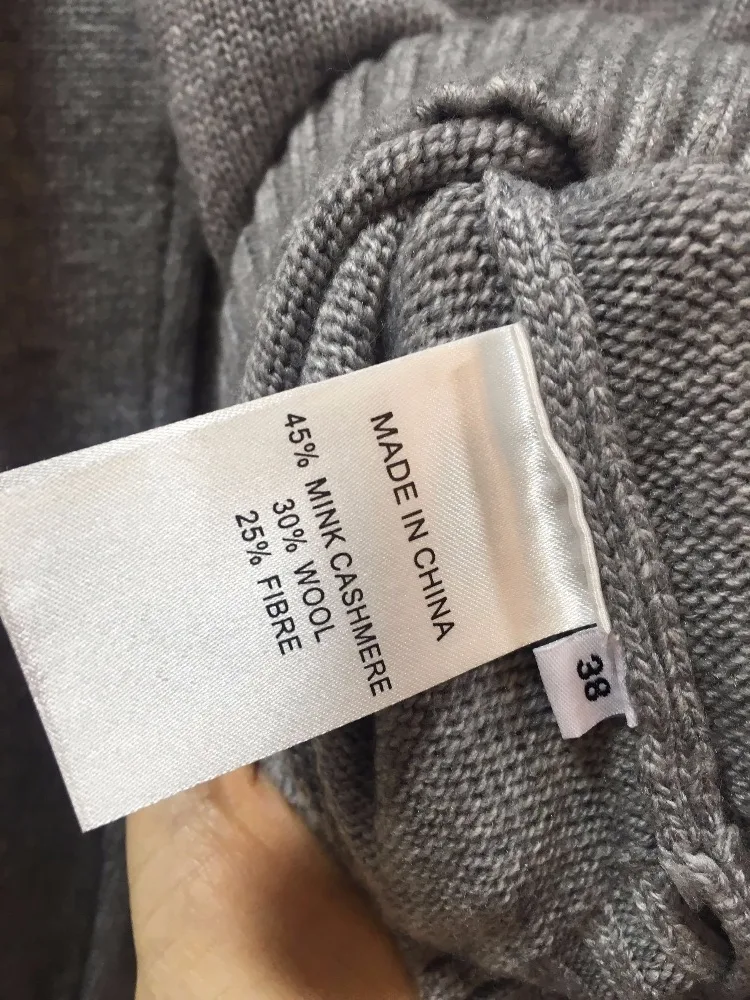 

Winter Woolen and Cashmere Knitted warm Suit V-neck with Straps Velvet Sweater + Mink Cashmere Trousers Leisure Two-piece wj1680