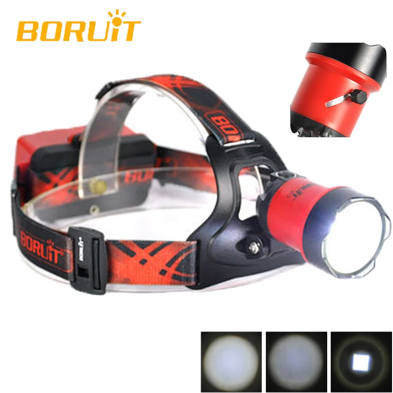 BORUIT B13 XM L2 светодиодный налобный фонарь с зумом 3 режима 5000 лм перезаряжаемый