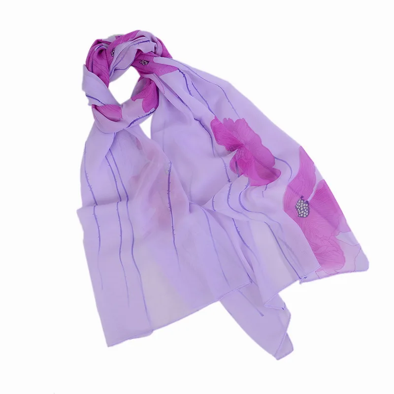 Laamei Spring And Summer Sunscreens Foulard Femme Beach Towels Fashion Ladies Chiffon Scarves Lotus Scarf Shaws | Аксессуары для