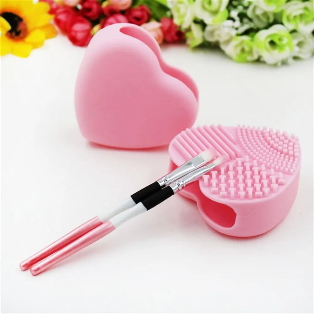 Silicone Makeup Brush Cleaning Mat Washing Tools Hand Tool Large Pad Sucker Scrubber Board Cosmetic Cleaner | Красота и здоровье