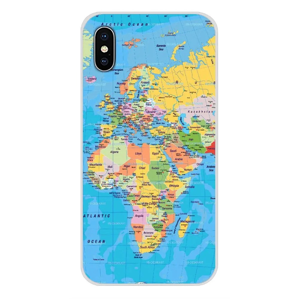 World Map Travel Just Go Accessories Phone Cases Covers For Xiaomi Redmi 4A S2 Note 3 3S 4 4X 5 Plus 6 7 6A Pro Pocophone F1 | Мобильные