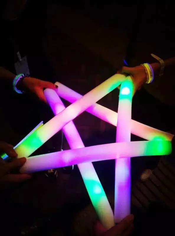 

Hot Sale 360pcs Flash toy multi color flash light toy led foam stick led foam baton glow stick for wedding party concert props