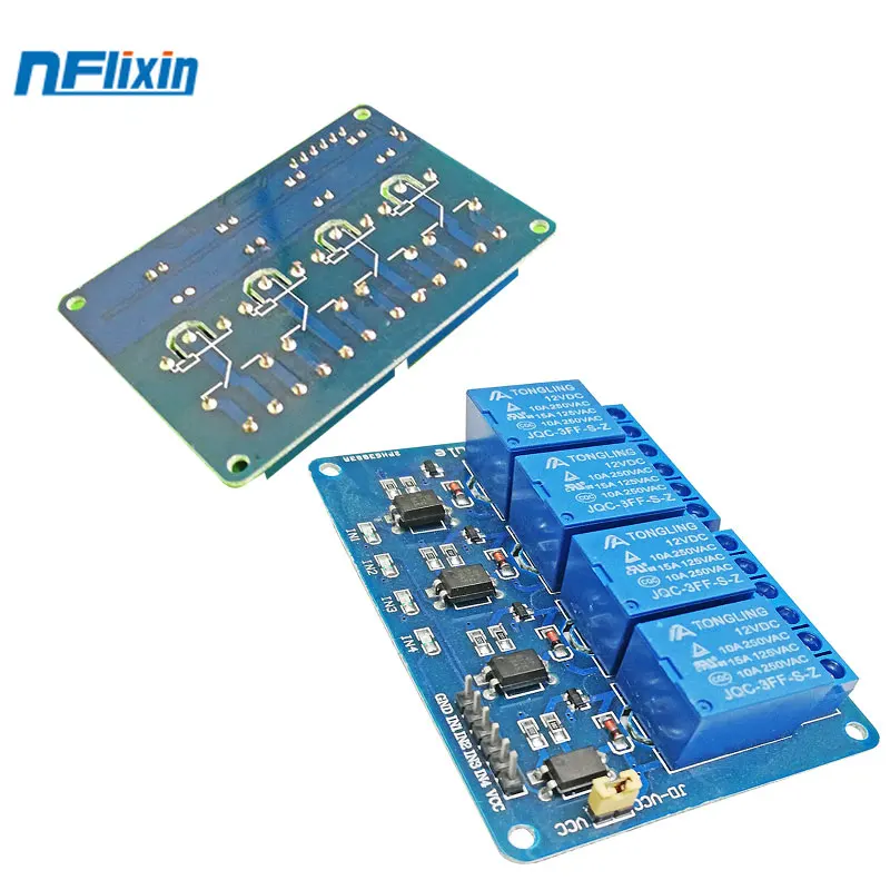 5v 12v 24v 4 канала relamodule с оптопарой реле Выход способ релейный модуль для arduino В