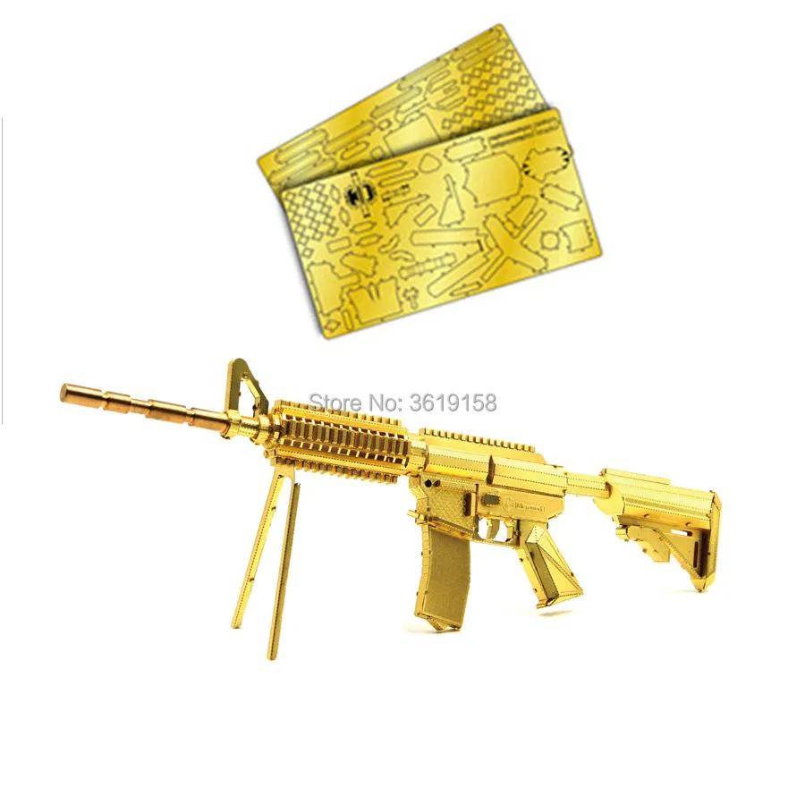 Металлический 3D нано пазл M4A8 модель оружия карбина набор игрушек DIY лазерная