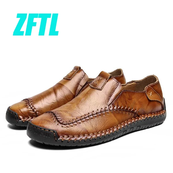 Yellow Brown Loafers ZFTL/Новинка; мужские лоферы; мужская повседневная обувь; мужские водонепроницаемые мокасины; большие размеры; натуральная кожа; коллекция года; обувь для вождения; слипоны для отдыха; 077 - Цвет: Yellow Brown Loafers