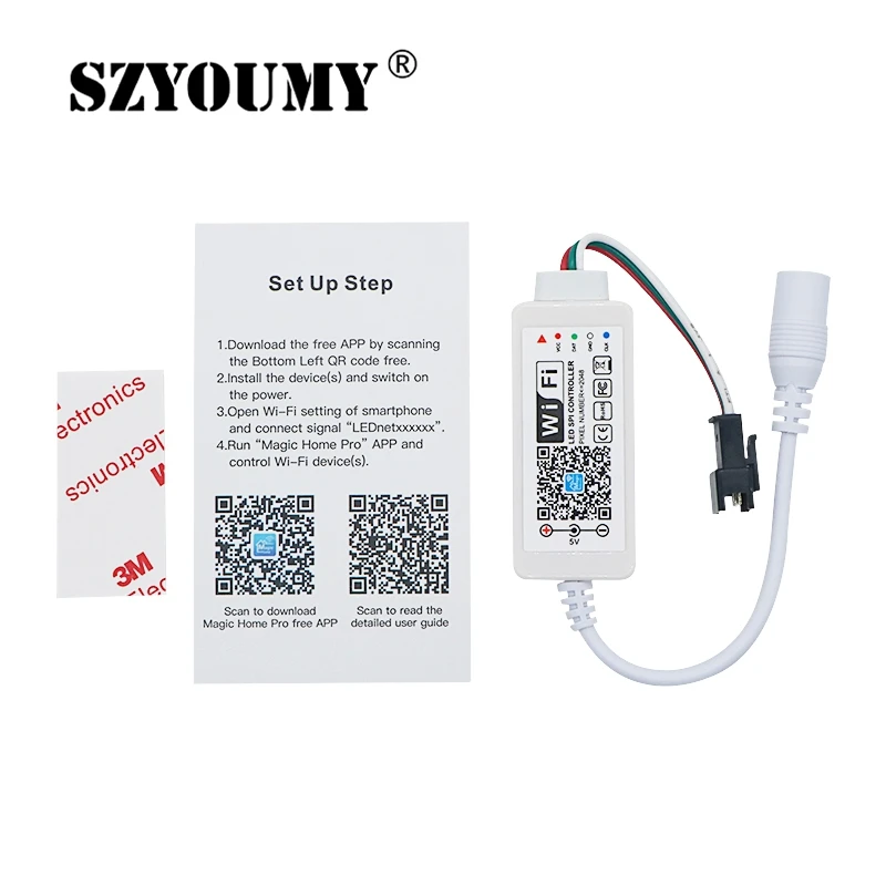 

SZYOUMY DC5V Magic Home LED SPI Controller Addressable Pixel DC12 24V Mini WiFi Controller For WS2811 SK6812 WS2812 LED Strip