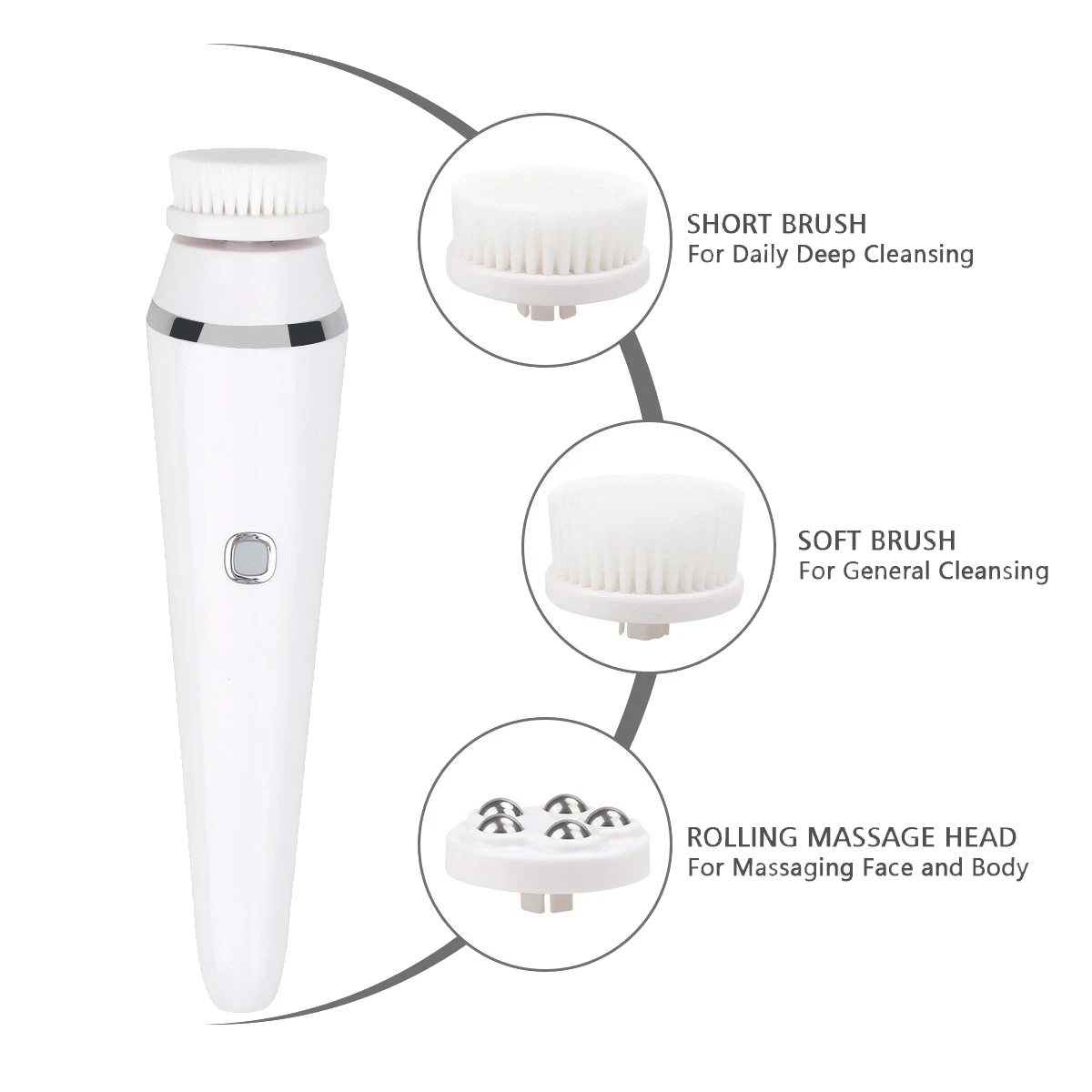 Electric Facial Cleansing Brush3 in 1 Facial Spin Brush Tiktok Portable Luna Mini Massage Waterproof Tightening Deep CleanTool