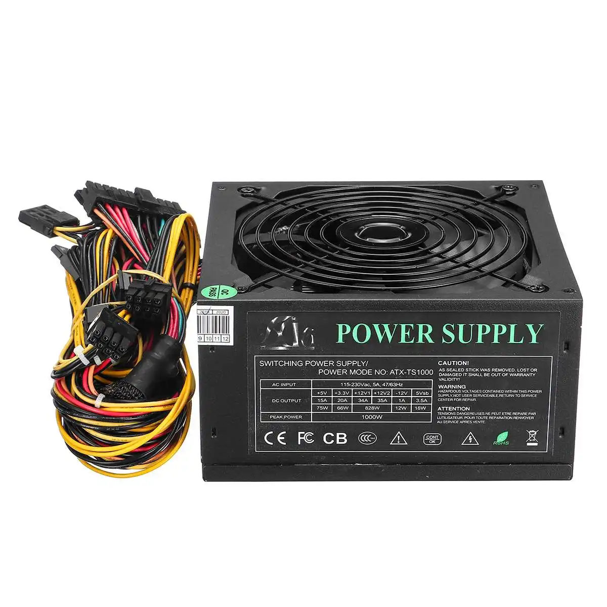 1000 Вт источник питания 14 см светодиодный вентилятор 24 Pin активный PFC PCI SATA ATX 12V компьютерный источник питания 110~ 220V для рабочего стола