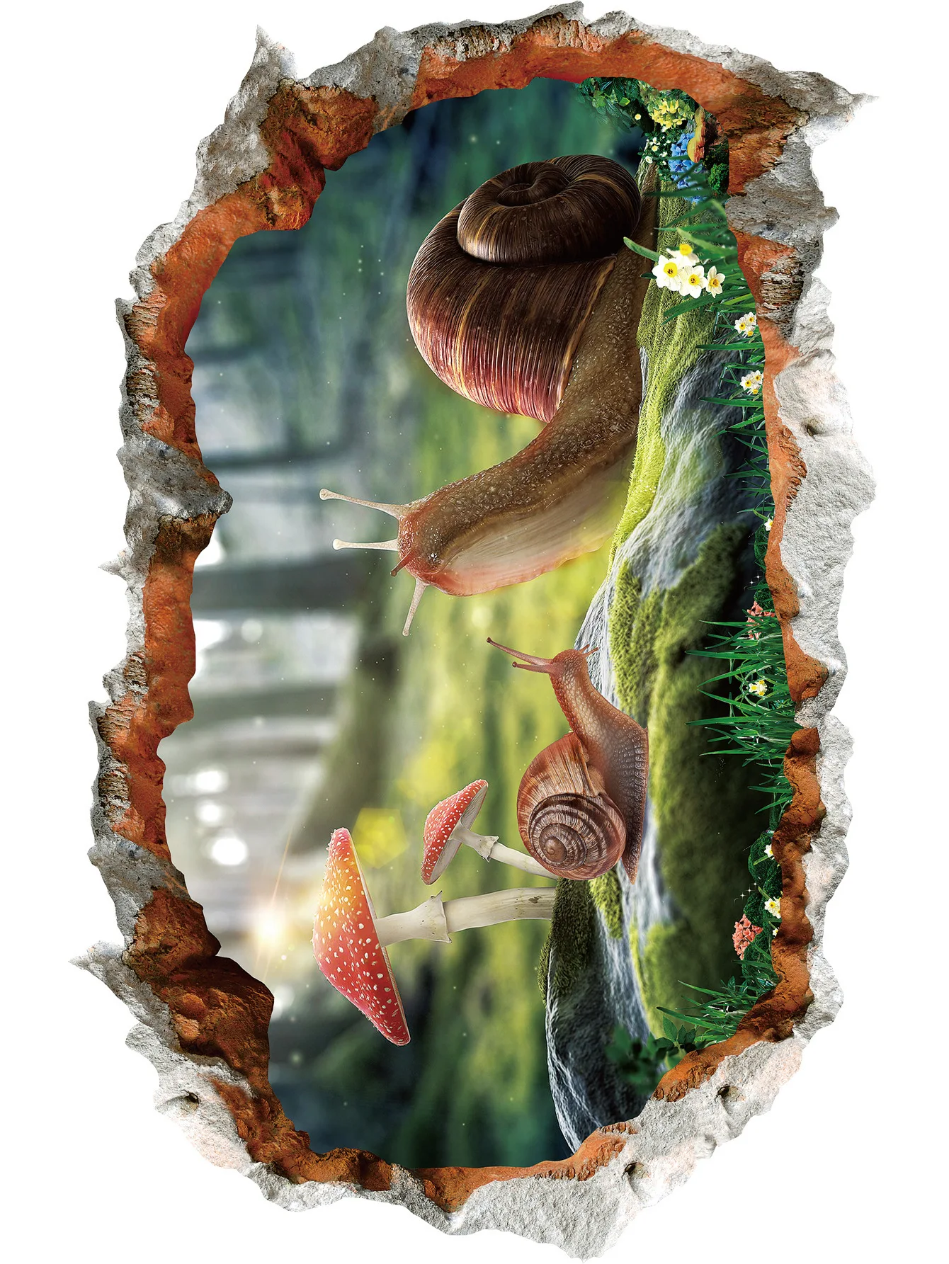 3D cartoon Animal snail creative decorative stickers PVC waterproof wall can be removed | Дом и сад
