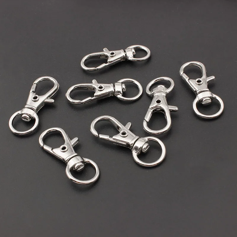 

10 шт. Антикварная Серебряная цветная шарнирная застежка-Омар, зажимы для ключей, брелок, сплит-брелок, застежки для изготовления брелков