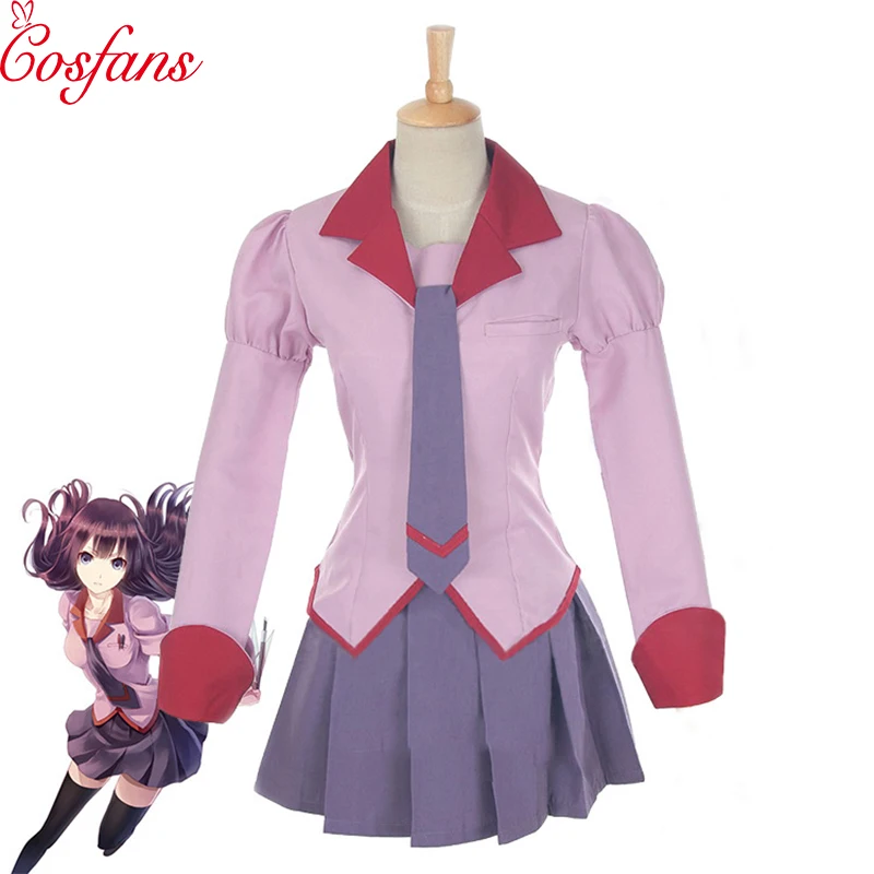 Monogatari серия Senjougahara Hanekawa Kanbaru косплей школьная форма женский костюм девушка