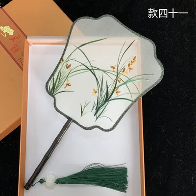 Продажа Продвижение ручной работы тутового шелка готовая Сучжоу веер с вышивкой