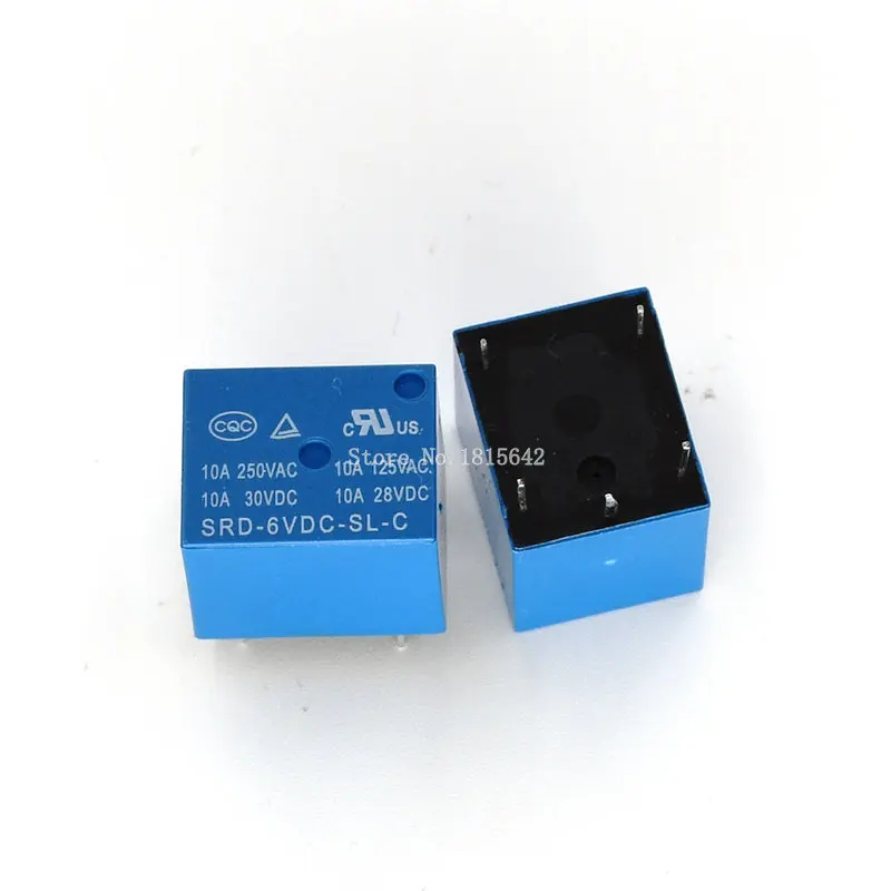 5 шт./лот SRD-06VDC-SL-C Pins 6V 10A DC Coil PCB Relay | Электронные компоненты и принадлежности