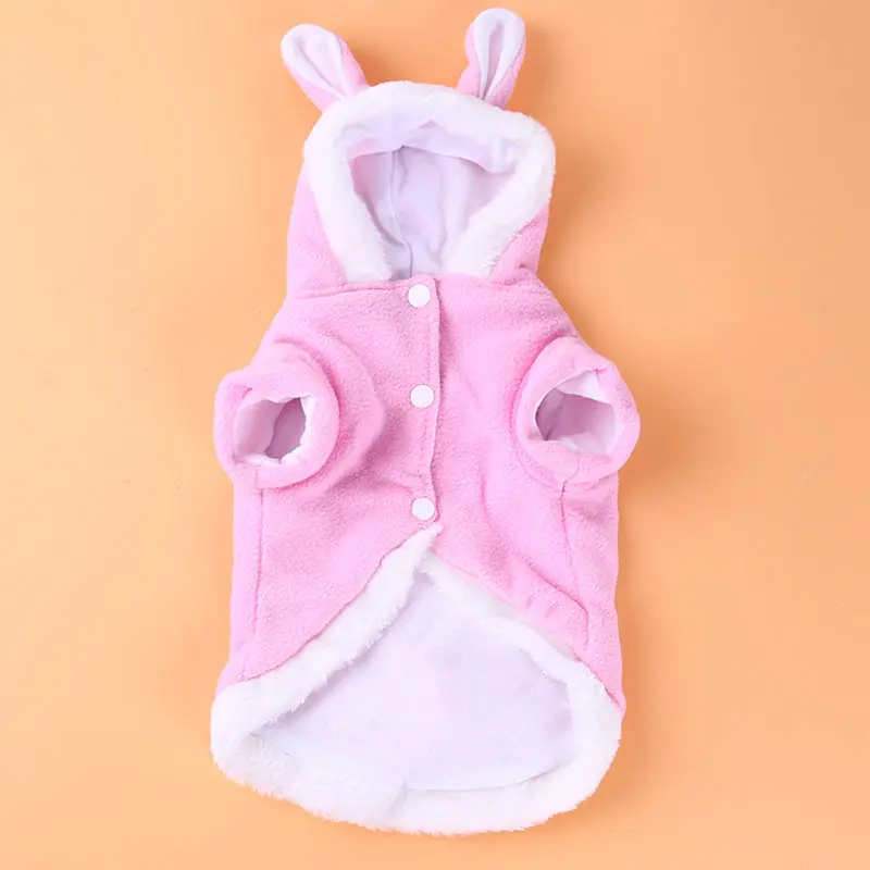 Hot Sell New Pet Cat Clothes Costume For Hoodies Cute Rabbit Clothing Puppy Fleece Warm Jacket Outfit |