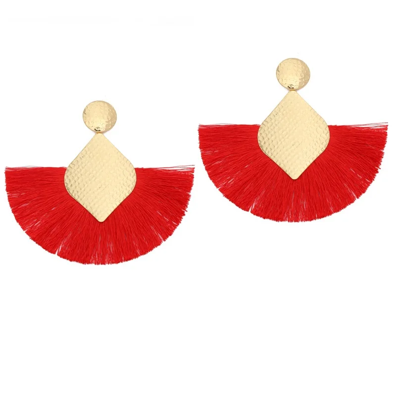 Женские сережки с кисточками Boho большие серьги бахромой модные ювелирные