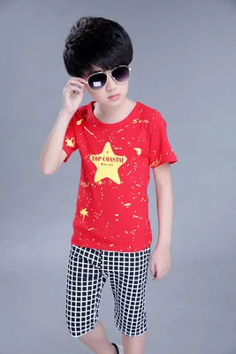 Лидер продаж летние детские комплекты одежды детская футболка + короткие штаны