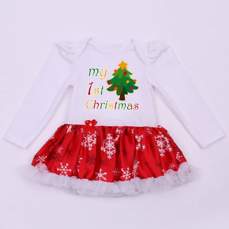 

Newborn Christmas Baby Tutu Bodysuits My First Christmas Outfits Baby Girls Jumpsuit New Born Infant Clothing Bebes Infantil