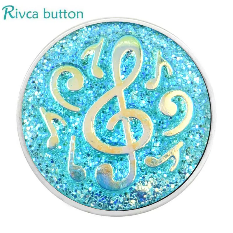 Rivca Snap ювелирные изделия DIY 18 мм музыкальная нотация имбирный шарик Fit Charm Кожаный