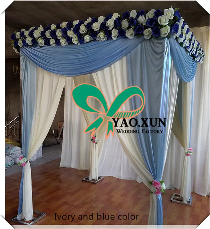 Ivory and blue Фон цвета слоновой кости с зелеными драпировками яблоко включает четыре угла квадратной стойки из нержавеющей стали - Цвет: Ivory and blue