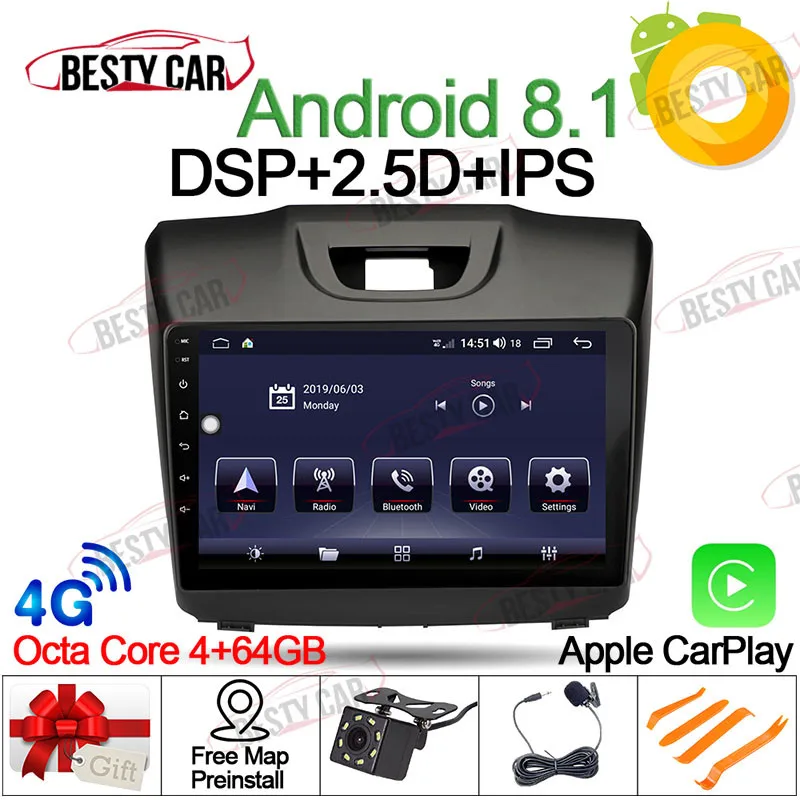 9 &quotAndroid 8 1 Автомобильный мультимедийный плеер стерео gps для Chevrolet Trailblazer Colorado S10