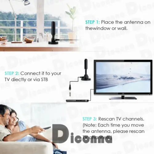 200 миля 30dBi внутренняя усиление цифровой DVB-T DVB-T2 tv HDTV антенна усилитель 1080P 4K D tv 10 футов кабель