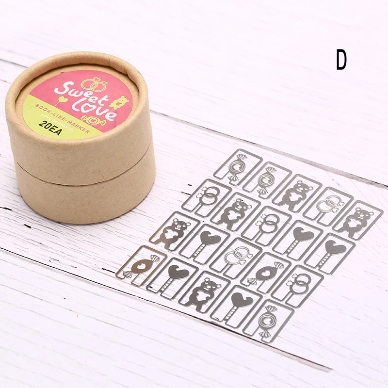 20pcs 1/20 шт./упак. металлическая мини-закладка зажимы и милые носки с рисунками зверей из мультфильмов, с покрытием из серебристого цвета закладки канцелярские Подарочная книга маркер линии случайный Стиль - Цвет: 20pcs