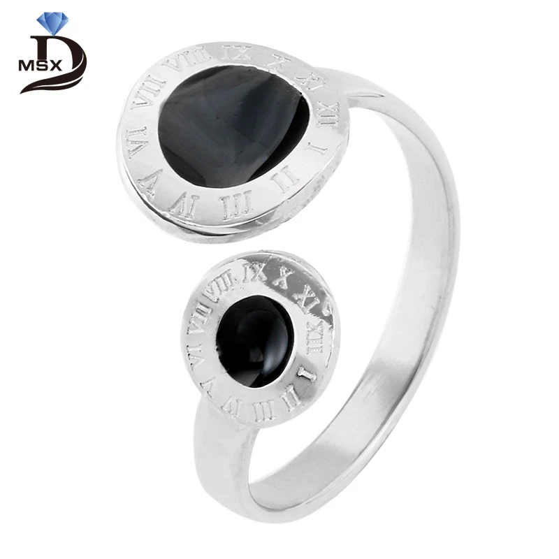 Римское письмо из нержавеющей стали кольцо на манжете золотое покрытие палец