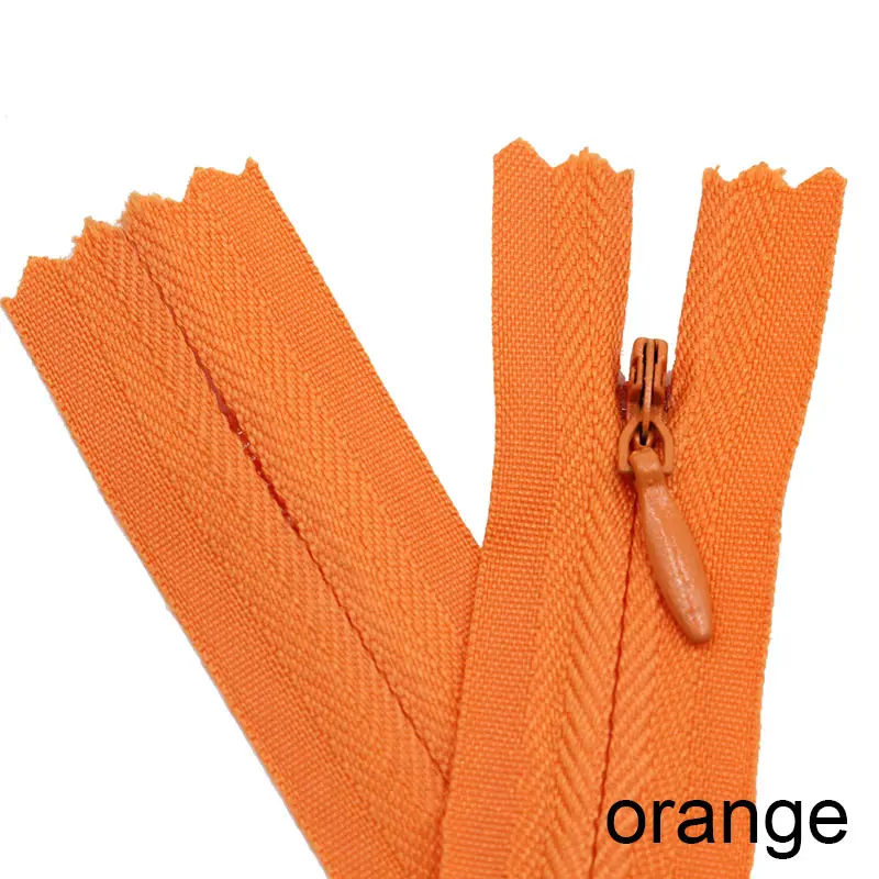 orange 10 шт. 45 см(18 дюймов) длина 3# закрытые нейлоновые молнии Портной брюки застежка-молния швейные изделия ручной работы DIY аксессуары - Цвет: orange