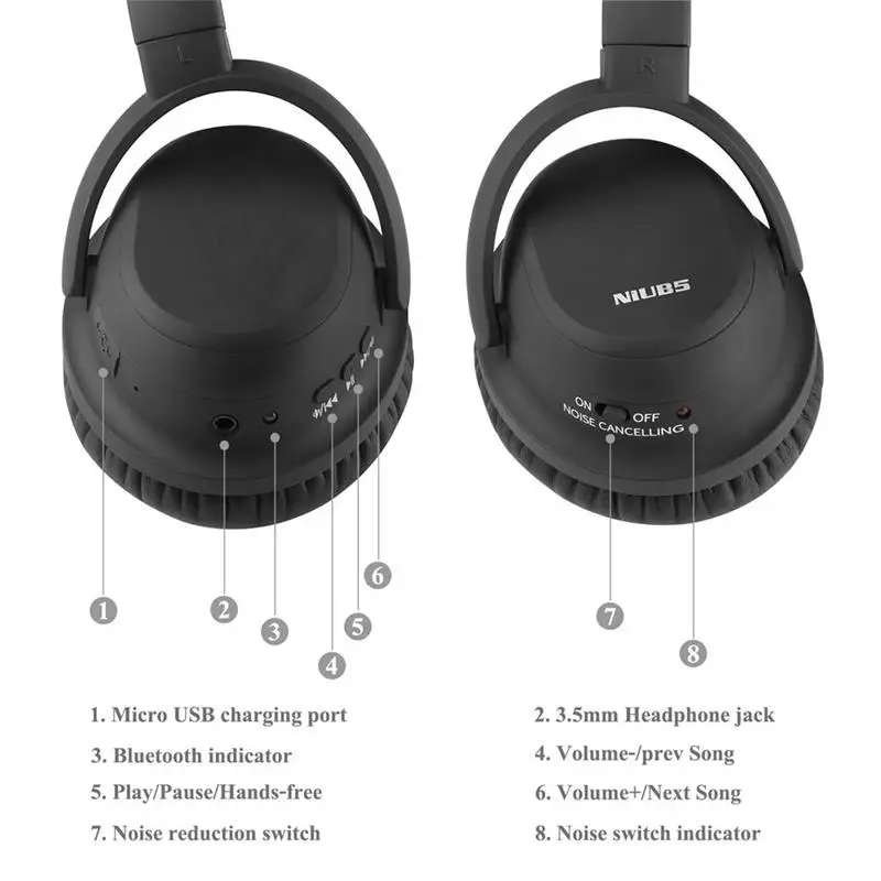 Активного Шумоподавления гарнитура bluetooth к телефону NiUB5 Deadpool CSR4.0 АНК