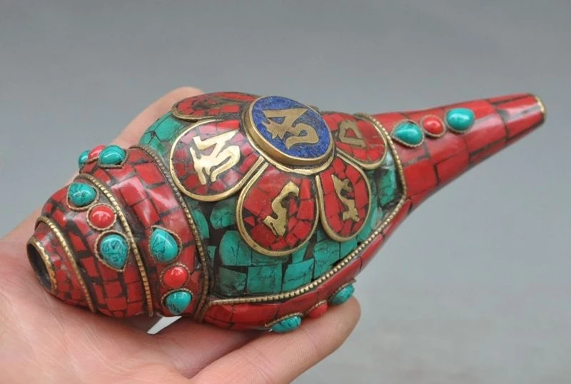 Бесплатная доставка Редкий Старый тибетский буддизм бронзовый инкрустационный