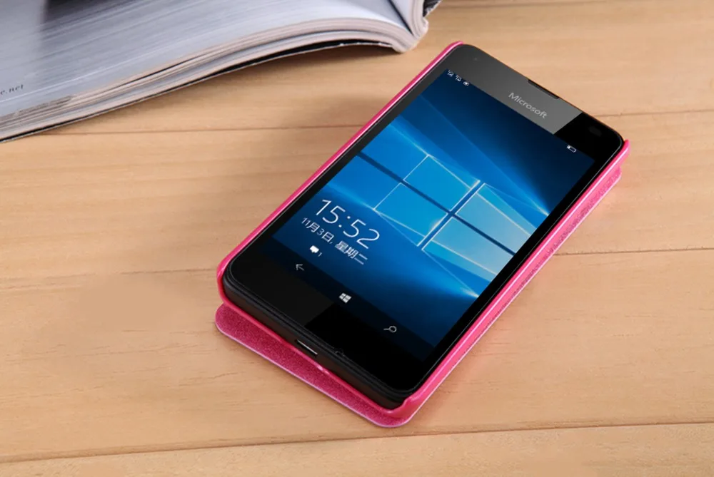 NILLKIN блестящий супер тонкий флип чехол для microsoft Lumia 550 Роскошный кожаный с