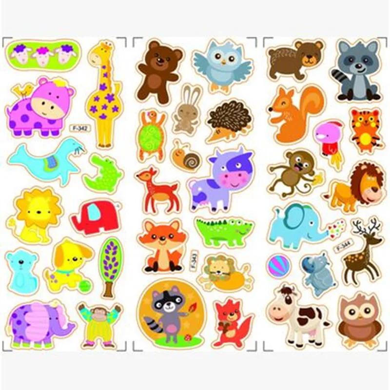 20 шт. Мультяшные животные медведь наклейки с изображением обезьян для детей