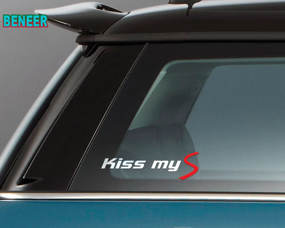 Наклейка для лобового стекла автомобиля с логотипом Kiss myS bmw MINI COOPER CLUBMAN COUNTRYMAN PEACEMAN