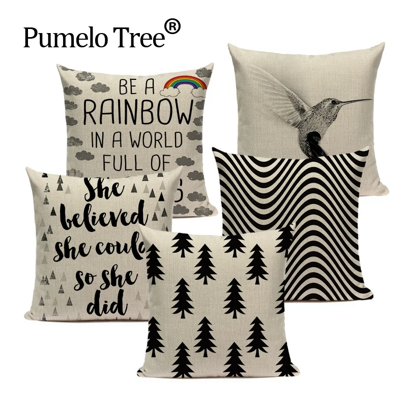 

Lovely Letter GeometryCushion Cover Linen Cotton High Quality Pillow Case Sofa Bedroom Chair Sofa Home Decor Throw Pillow Cover